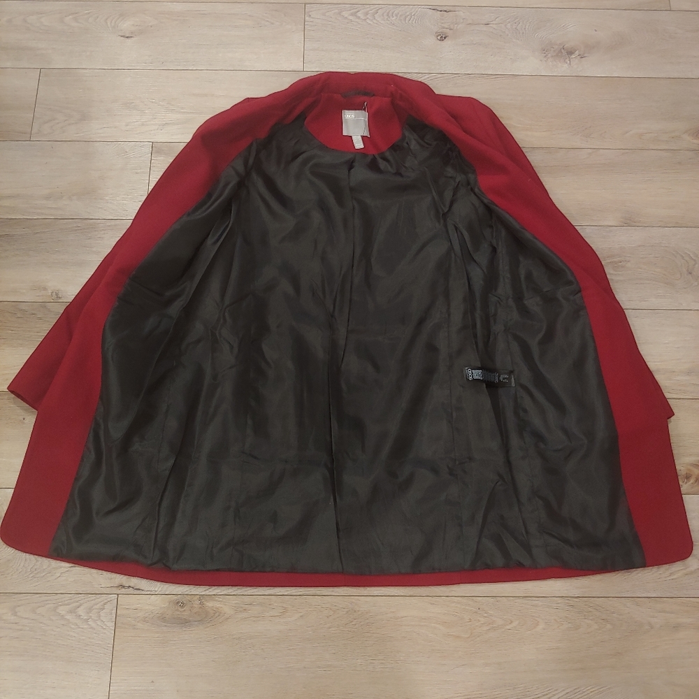 ASOS burgundy wool overcoat // size 0 - Picture 5 of 9